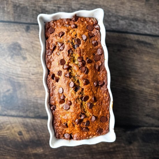 Chocolate Chip Oatmeal Banana Bread