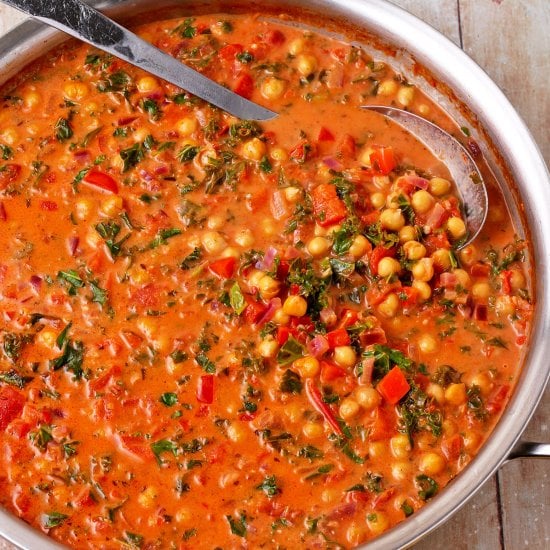Harissa Chickpeas with Kale