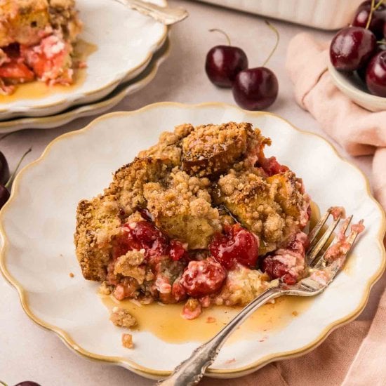 Cherry Cheesecake French Toast Bake