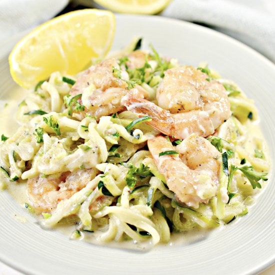 Keto Cajun Shrimp & Zoodles Alfredo