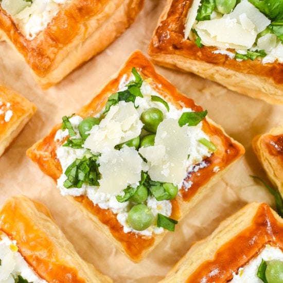 Ricotta, Pea and Mint Puff Pastry