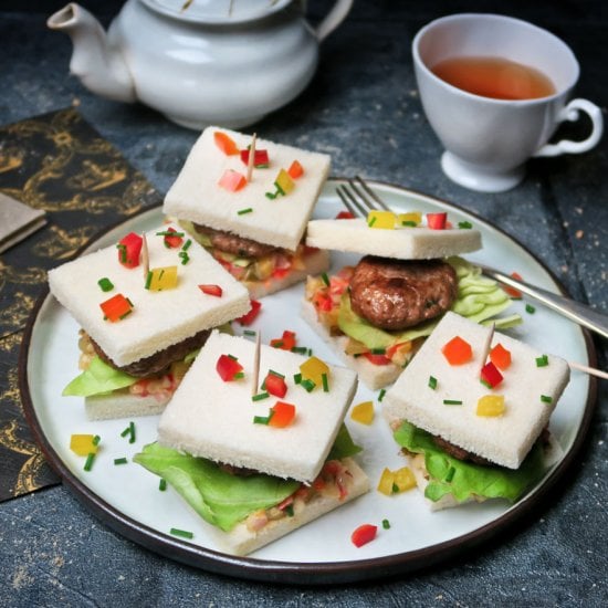 Tea time burger sandwiches