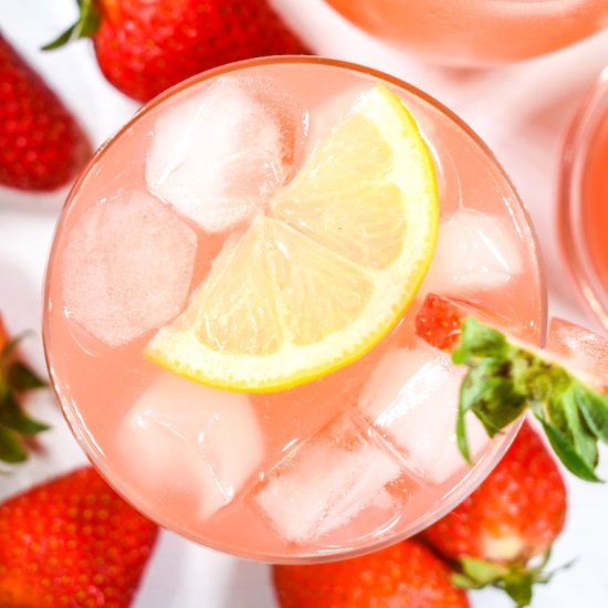 Rhubarb and Strawberry Lemonade