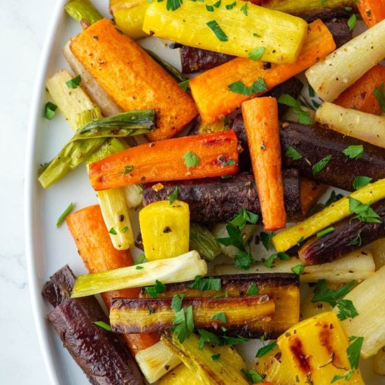 Hot Honey Roasted Carrots