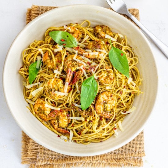 Shrimp Pesto Pasta Dinner Recipe