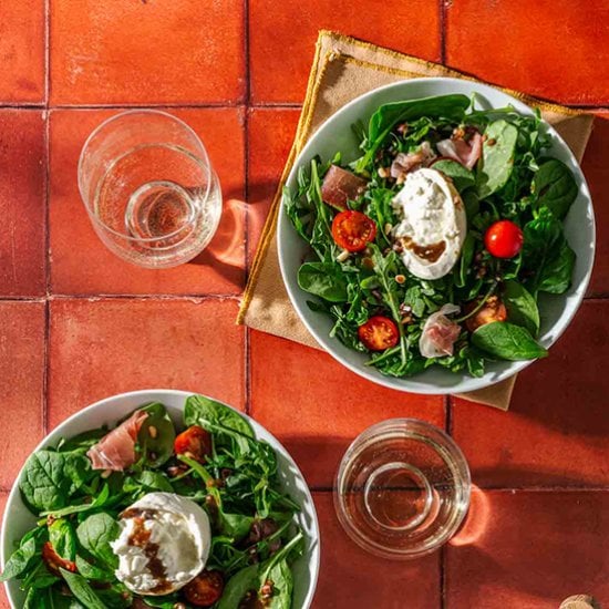 Spinach Arugula Salad with Burrata