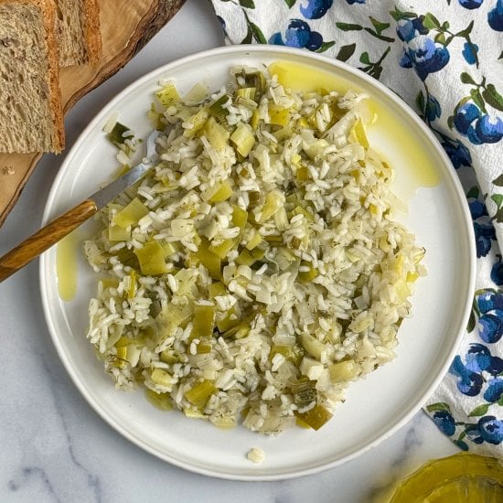 Greek Leeks & Rice Stew