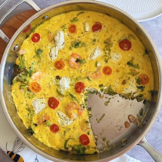 Easy Shrimp and Leek Frittata