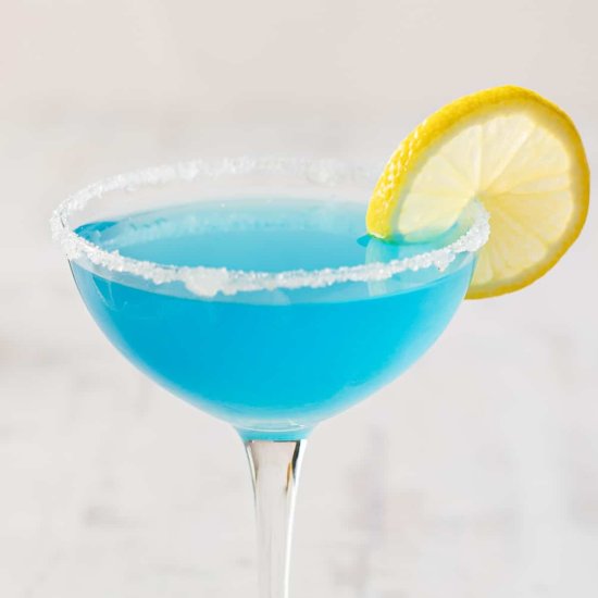 Blue Lemon Drop Cocktail
