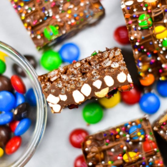 Rainbow Rocky Road Slice