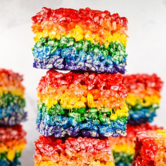Rainbow Rice Krispie Treats