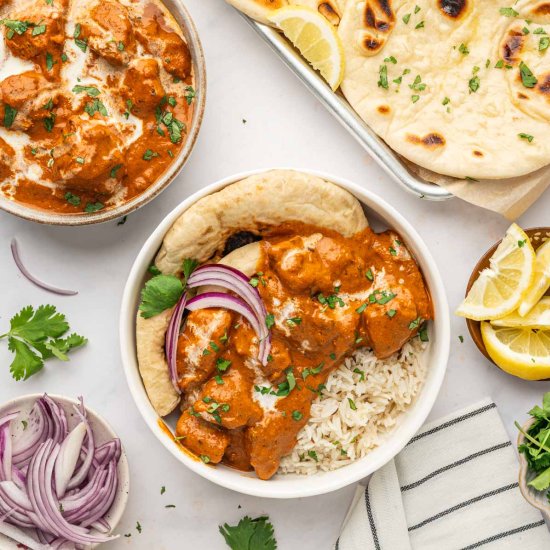 Indian Butter Chicken With Naan
