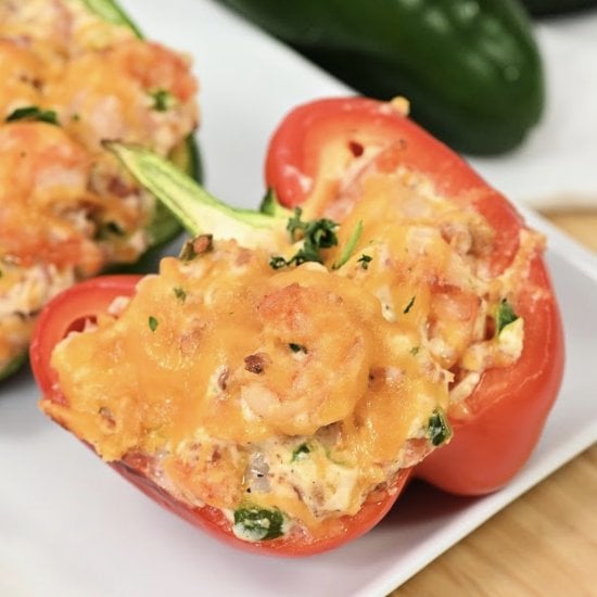 Keto Popper Shrimp Stuffed Peppers