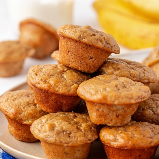 Greek Yogurt Banana Mini Muffins