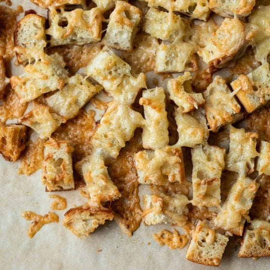 Homemade Crispy Cheese Croutons