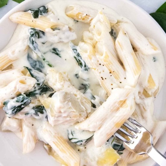 Spinach Artichoke Penne Pasta