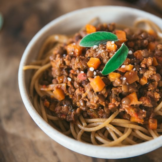 Vegetarian Bolognese with Lentils