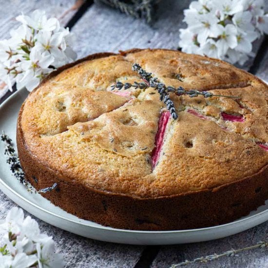 Rhubarb Lavender Cake