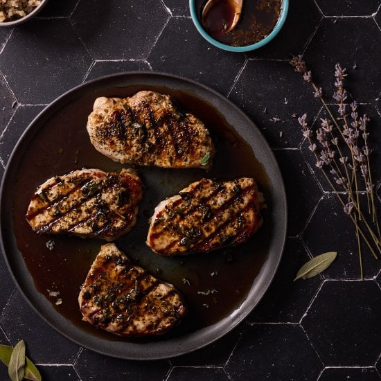 Grilled Pork Chops with Herbs