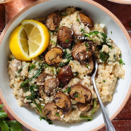 Spinach Mushroom Risotto