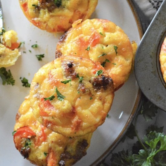 Keto Sausage Egg and Cheese Bites