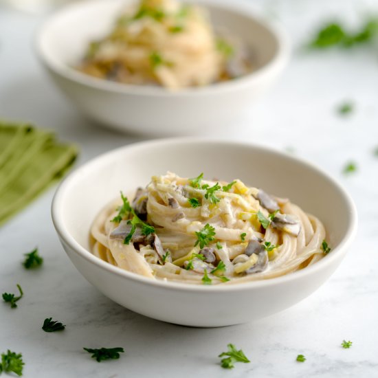 Creamy Leek & Mushroom Pasta