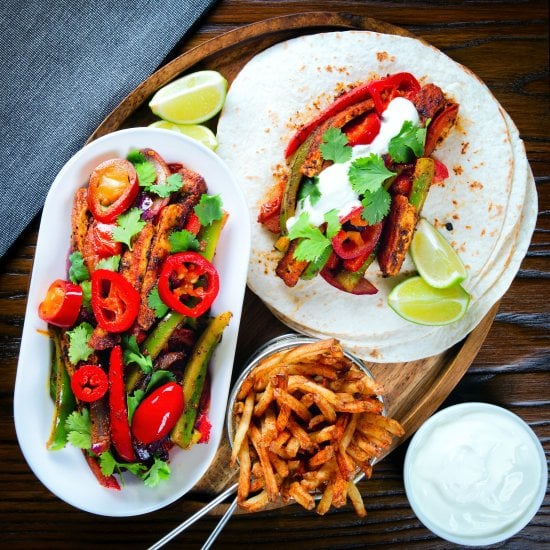 Vegetarian Spicy Halloumi Fajitas