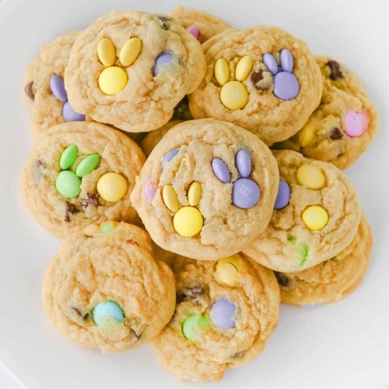Easter Bunny M&M Cookies