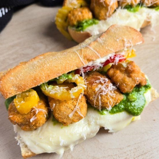 Melty Pesto Chik’n Bite Baguettes
