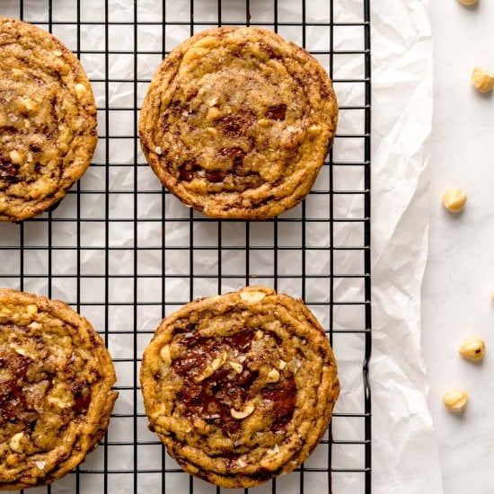 Dark Chocolate Hazelnut Cookies
