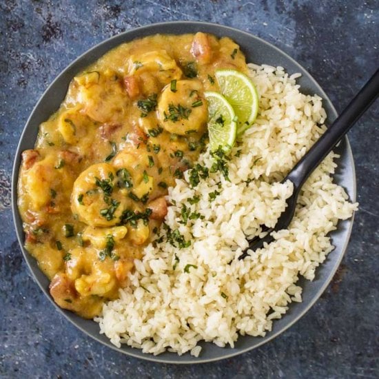 One Pan Creamy Coconut Shrimp