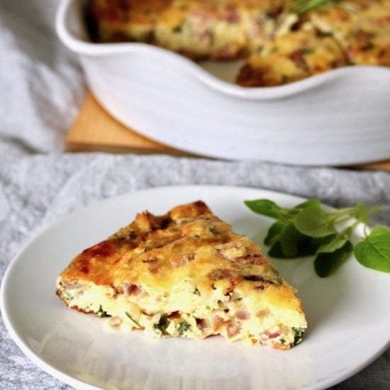 Crustless Ham & Cheese Quiche