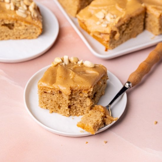 One-Bowl Peanut Butter Sheet Cake