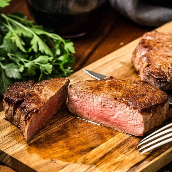 Filet Mignon in Cast Iron Skillet