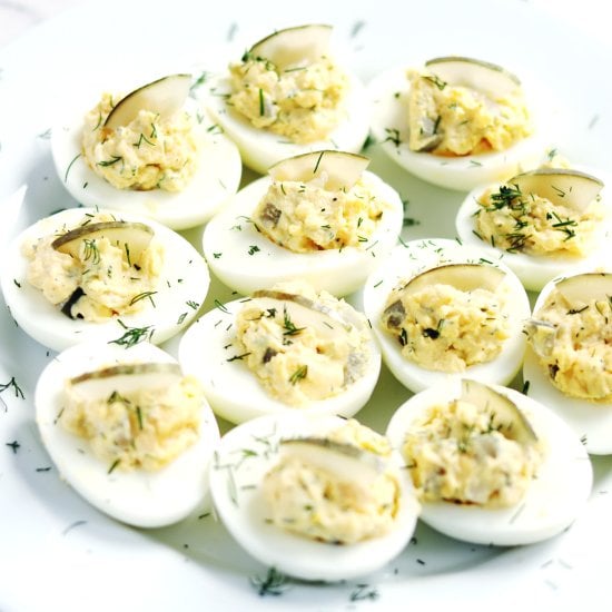 Dill Pickle Deviled Eggs