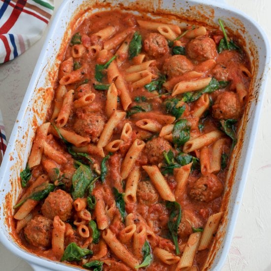 Baked Penne with Meatballs
