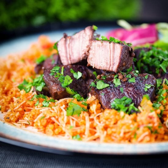 Afelia Pork Braised in Red Wine