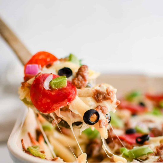 White Pizza Pasta Bake