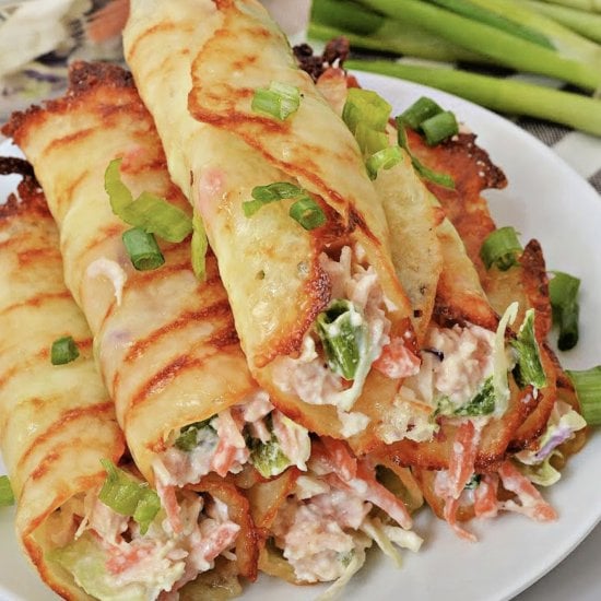 Keto Coleslaw Chicken Salad Roll Up