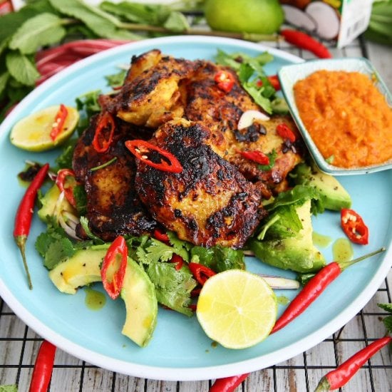 Coconut, Lime and Sambal Grilled Chicken Thighs