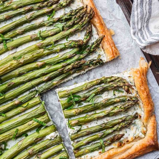 Asparagus Ricotta Puff Pastry Tart
