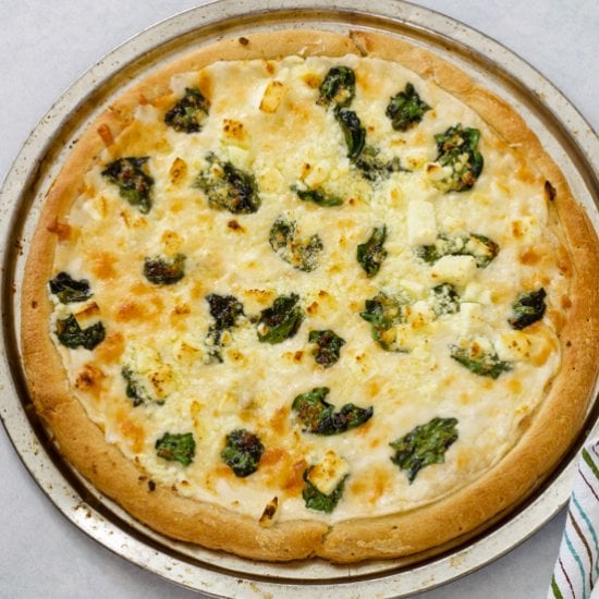Feta Cheese & Spinach White Pizza