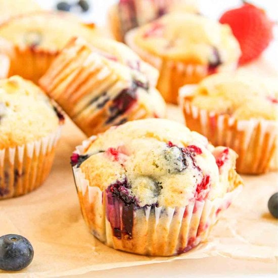 Strawberry Blueberry Muffins