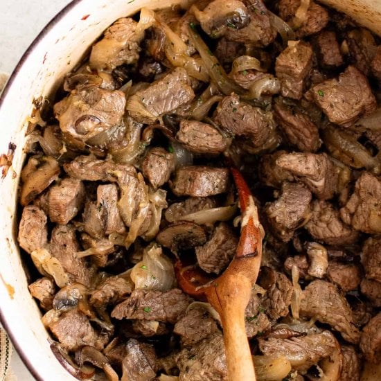 French Onion Steak Bites