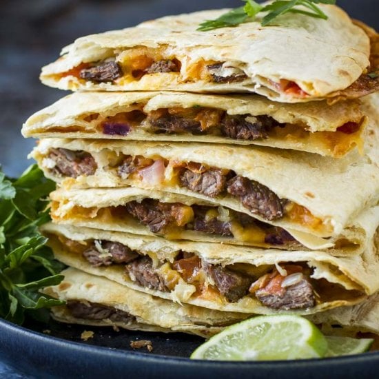 Easy Cheesy Steak Quesadillas