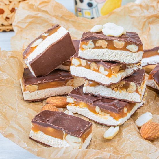 Homemade Snickers Bars