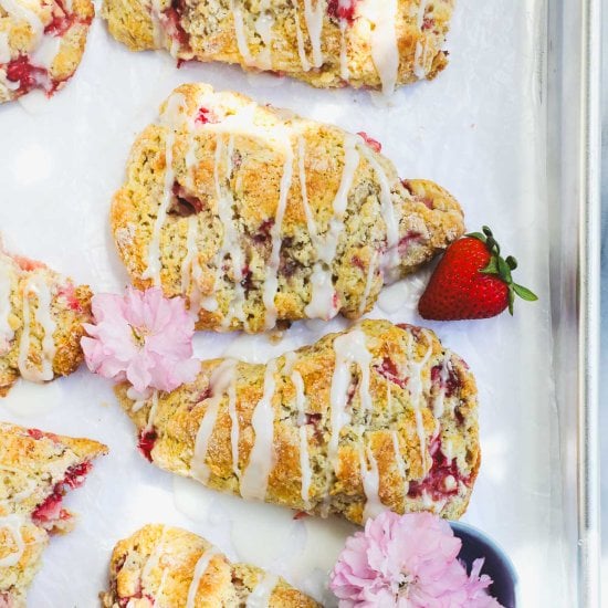 Sourdough Strawberry Scones