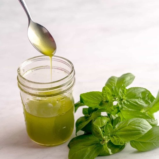 Homemade Basil-Infused Olive Oil