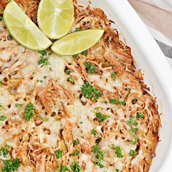 Mexican Pulled Pork Taco Casserole
