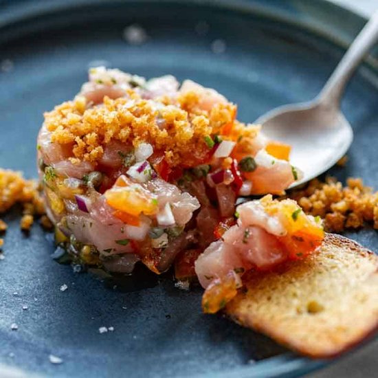 Tuna Tartare with Capers and Tomato